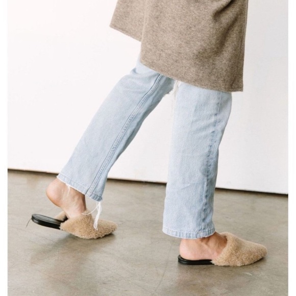 Jenni Kayne Shoes - Jenni Kayne Shearling Mules in Natural